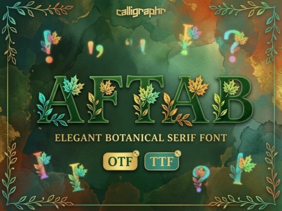 Aftab: An Autumn Leaf Serif Font for Cozy Designs