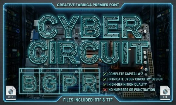 Cyber Circuit: The Futuristic Font for Tech-Driven Design
