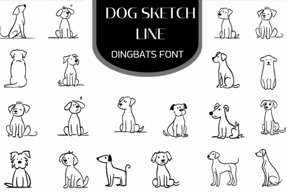 Dog Sketch Line: A Playful Dingbats Font for Creative Projects