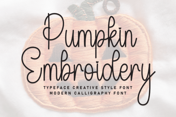 Pumpkin Embroidery: A Creative Style Font for Artisanal Designs