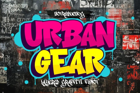 Urban Gear: The Layered Graffiti Font for Bold Street-Style Projects